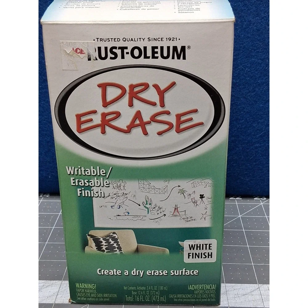 Rust Oleum Dry Erase Paint White Finish Kit 16oz 241140
